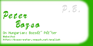 peter bozso business card